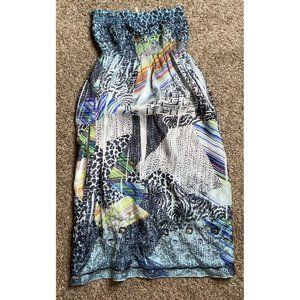 Anthropologie Lapis Dress Strapless One Size Fits Most Sequence Floral Lined Sun